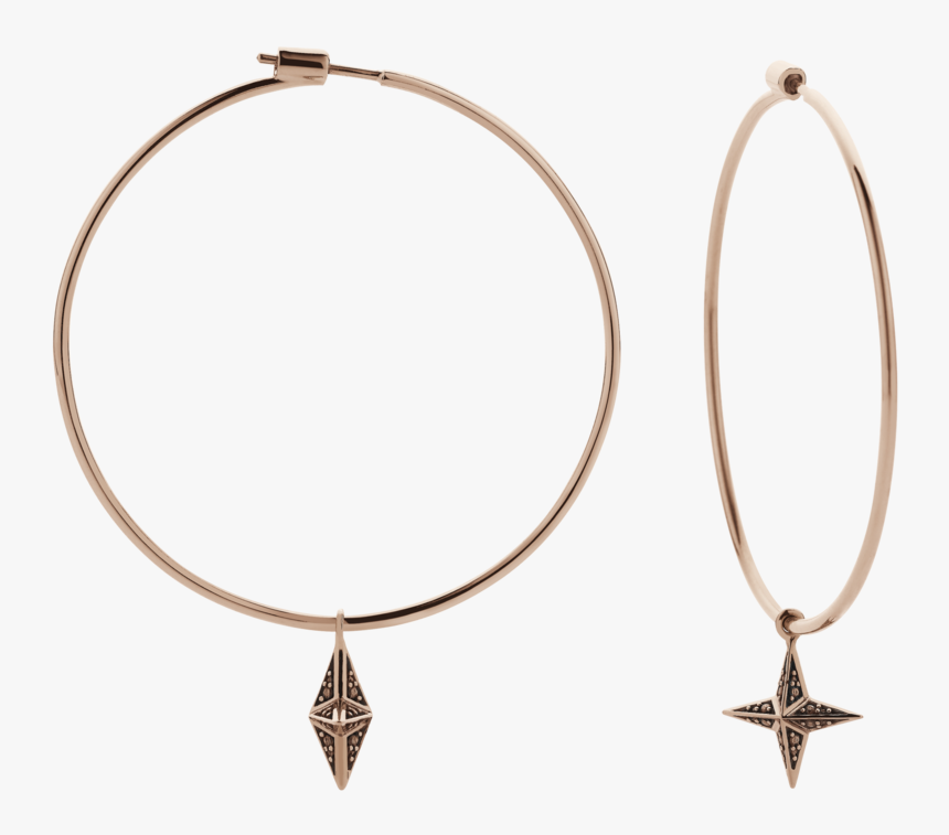 Faux Pave Star Hoop Earrings - Body Jewelry, HD Png Download, Free Download