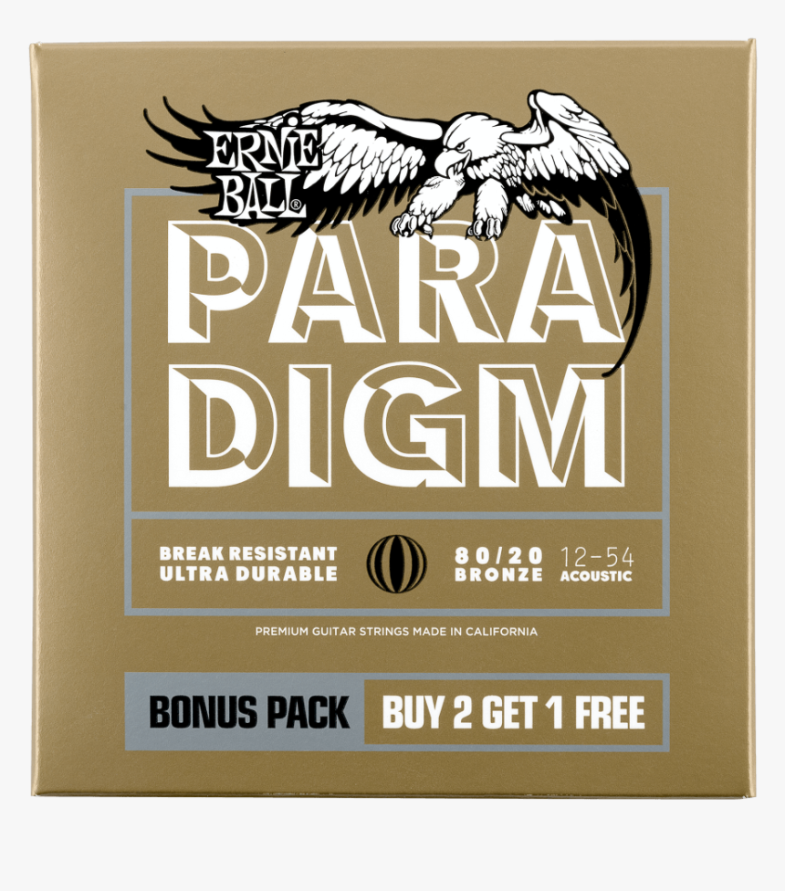 Paradigm Medium Light 80/20 Bronze Acoustic Guitar - Ernie Ball Paradigm 80 20 10 50, HD Png Download, Free Download