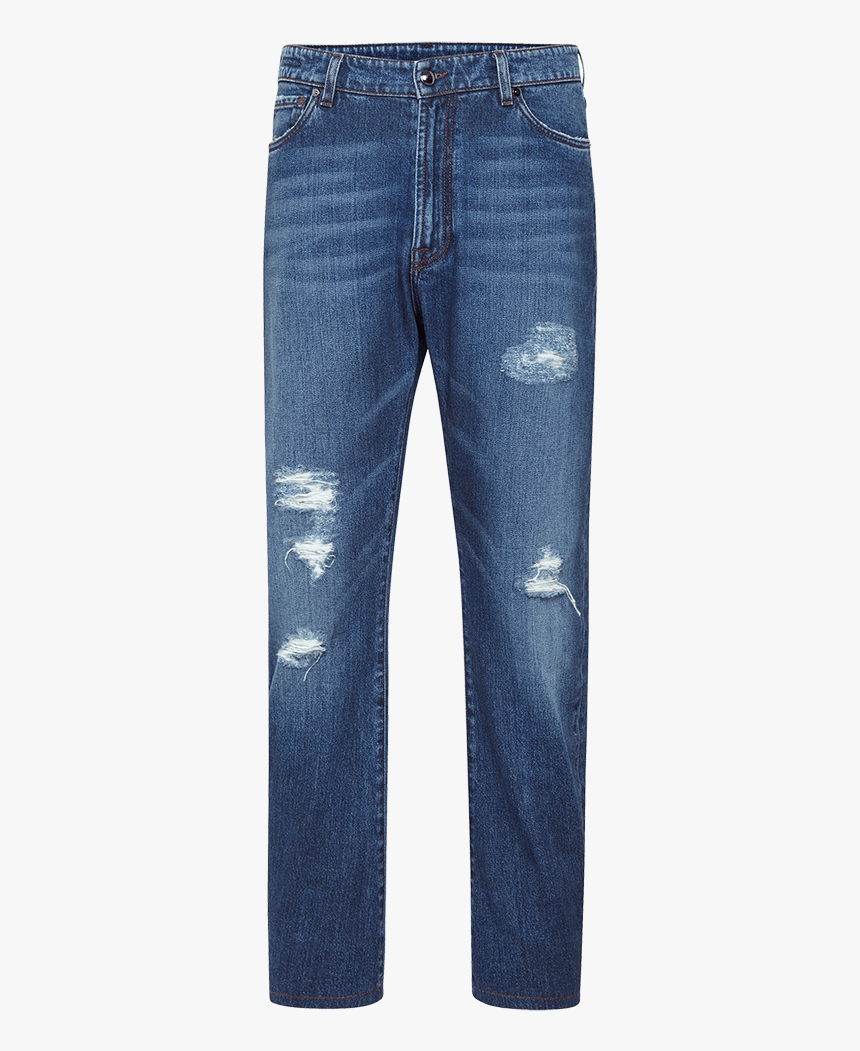 Distress Cotton Denim Trousers - Pocket, HD Png Download, Free Download