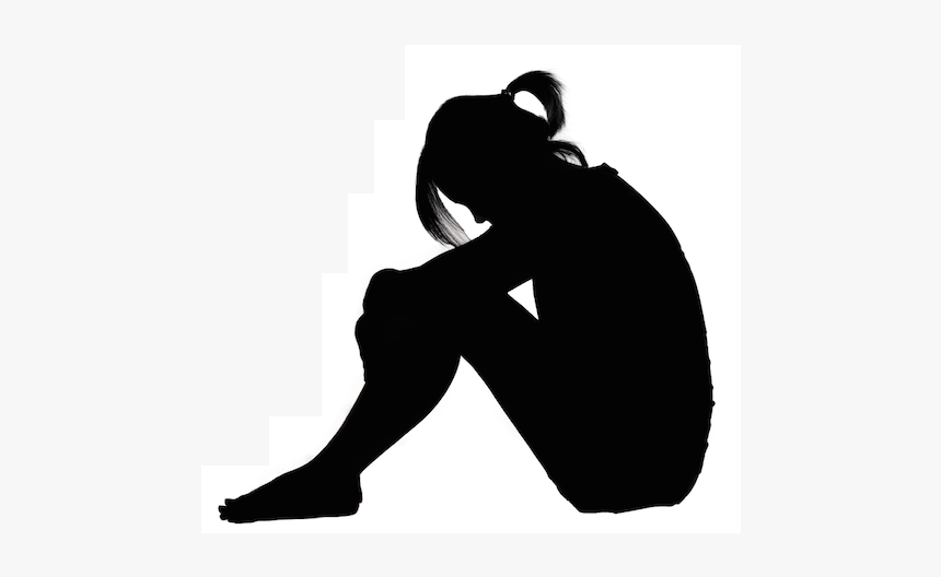 Sad Person Silhouette Png, Transparent Png, Free Download