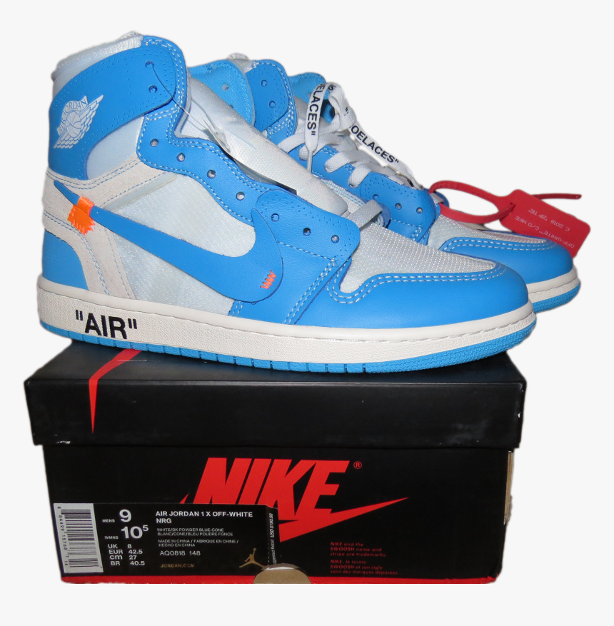 Image Of Off White Air Jordan Retro 1 Unc - Sneakers, HD Png Download, Free Download