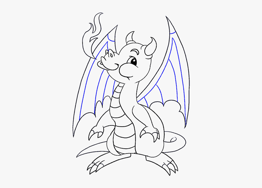 How To Draw Baby Dragon - Baby Dragons To Trace, HD Png Download, Free Download