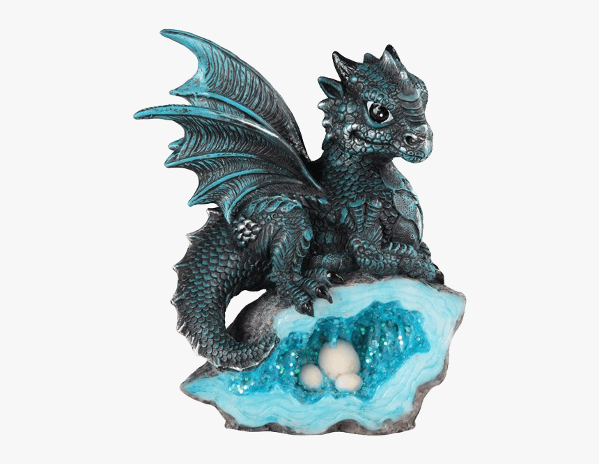 Blue Crystal Baby Dragon Statue - Figurine, HD Png Download, Free Download