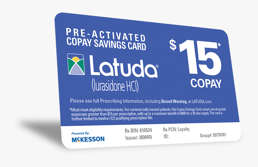 $15 Latuda® Copay Savings Card - Mckesson Corporation, HD Png Download, Free Download