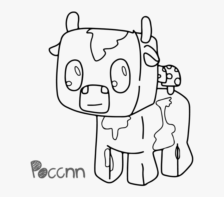 Cow Lineart Minecraft - Sketch, HD Png Download, Free Download