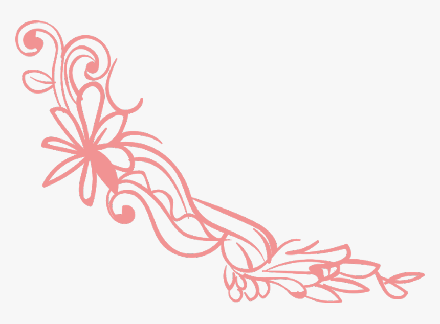 #flower #pink #swirls #divider #border #frame #decor - Illustration, HD Png Download, Free Download