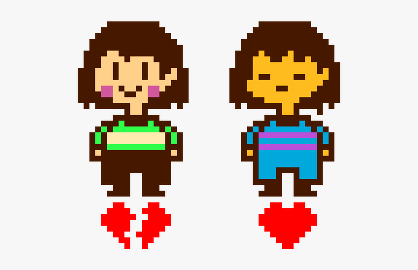 Undertale Frisk And Chara Pixel, HD Png Download, Free Download