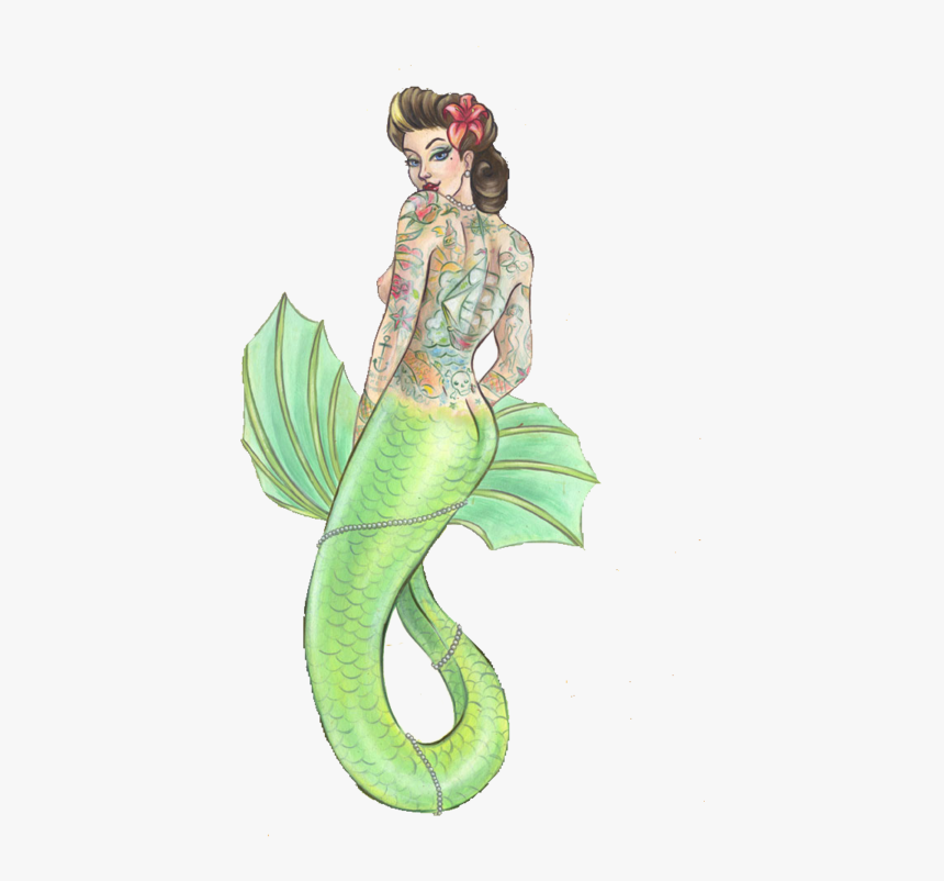 Pin Up Mermaid Drawing, HD Png Download, Free Download