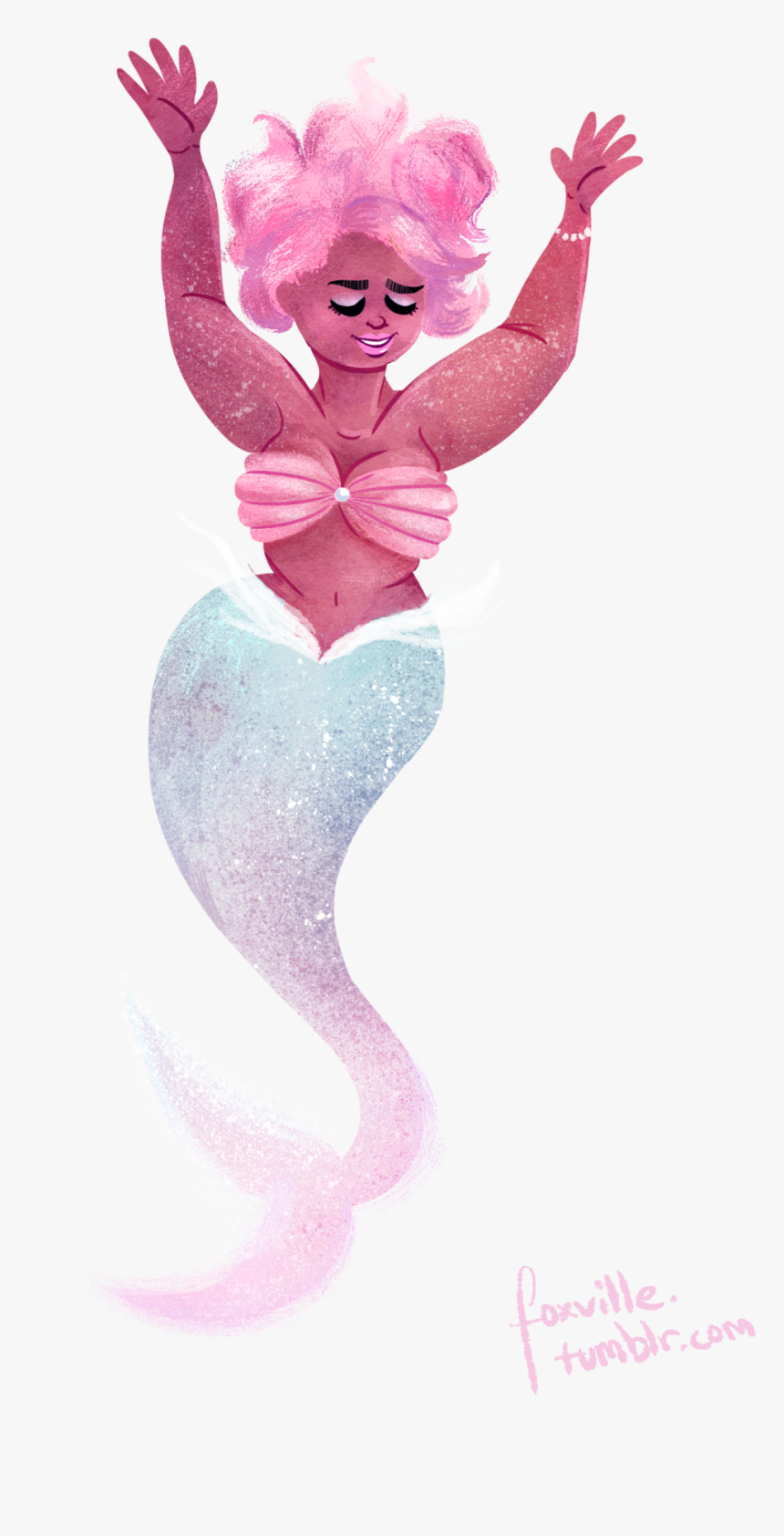 As Requested, A Cute Chubby Mermaid With Pink Hair - Cute Chubby Mermaid, HD Png Download, Free Download