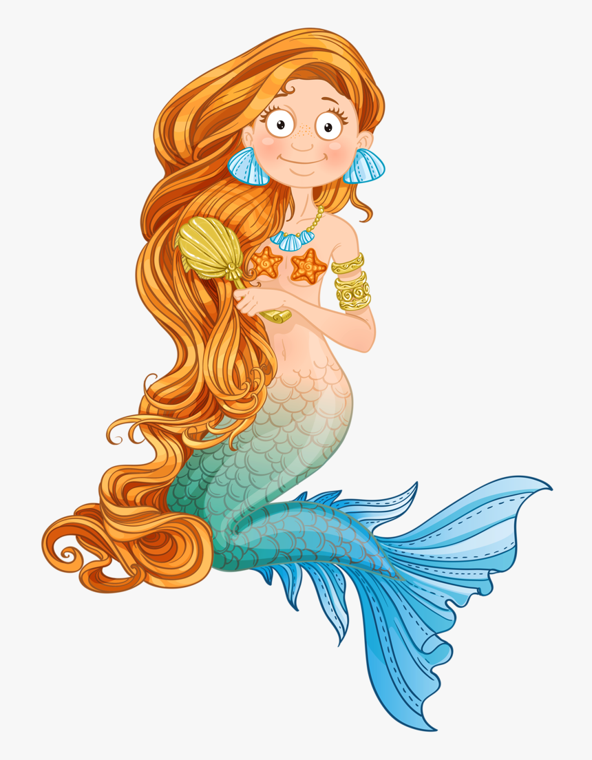 Clip Art Png Mermaid S - Sirena Peinandose En Una Roca Caricatura, Transparent Png, Free Download