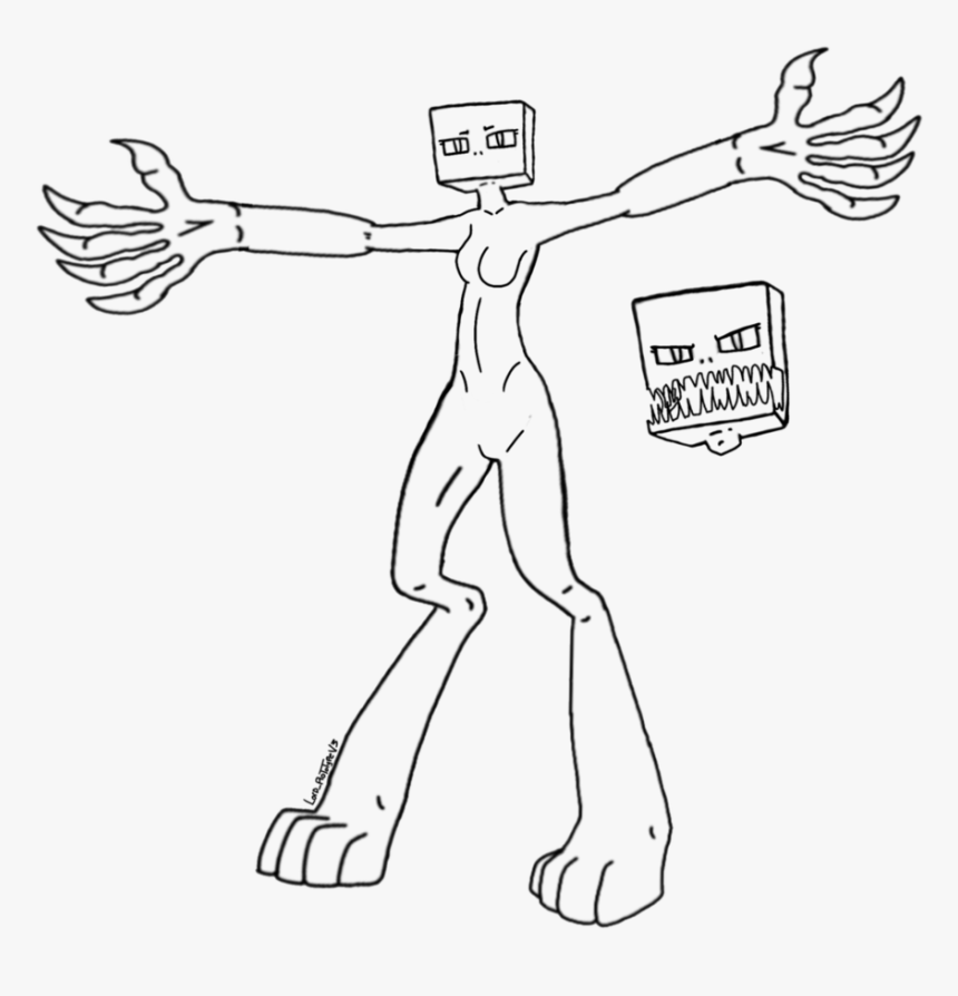 Minecraft Enderman Drawing At Getdrawings - Enderman Minecraft Drawing, HD Png Download, Free Download