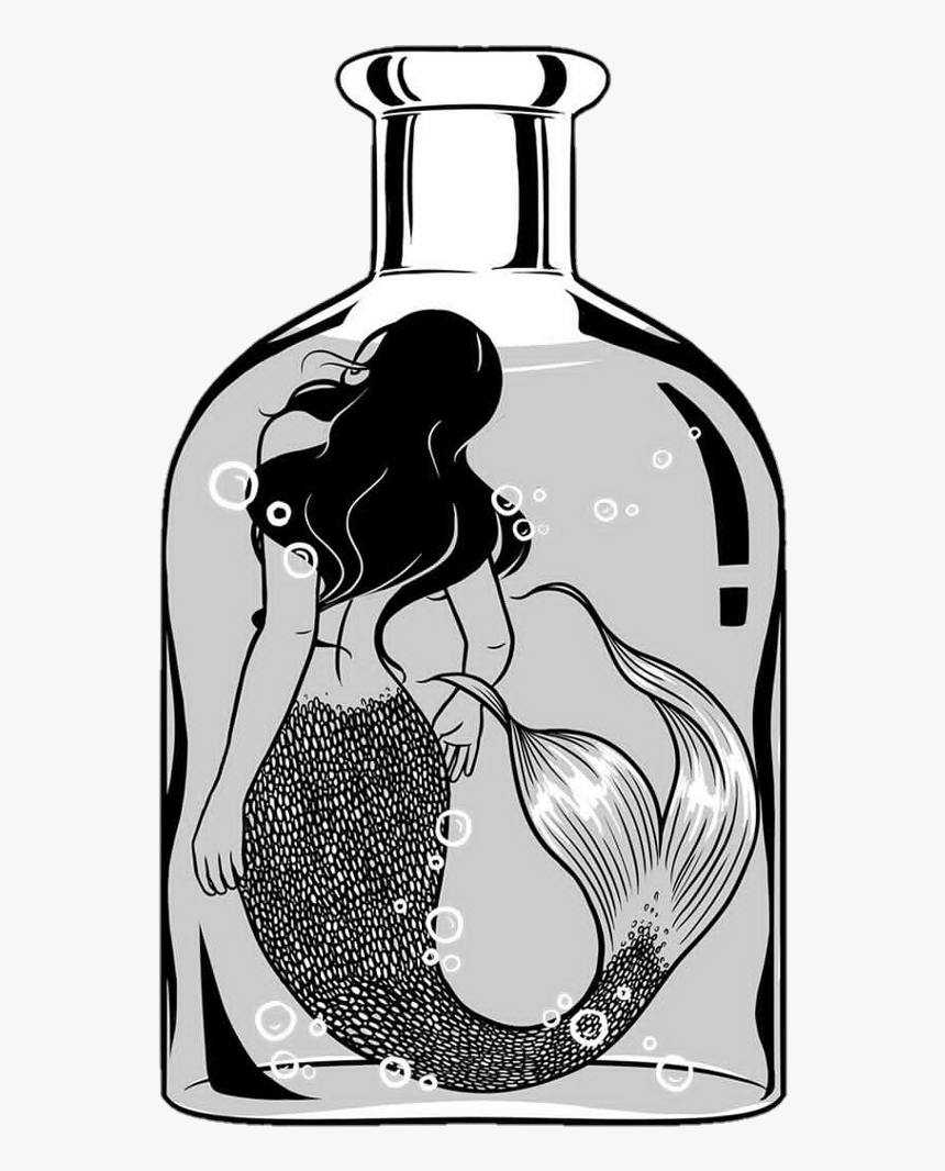 Mermaid Water Blackandwhite Bottle Tumblr - Henn Kim Mermaid, HD Png Download, Free Download