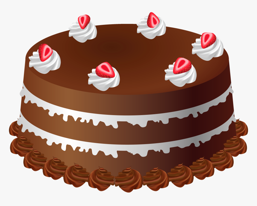 Birthday Cake Chocolate Cake Clip Art - Chocolate Cake Cartoon Png, Transparent Png, Free Download