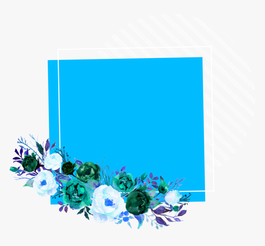 #kpop #blue #flower #frame #pastel #beauty #aethetics - Ebi, HD Png Download, Free Download