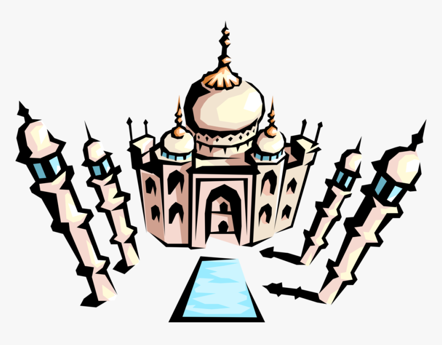 Vector Illustration Of Taj Mahal Marble Mausoleum On - Illustration, HD Png Download, Free Download