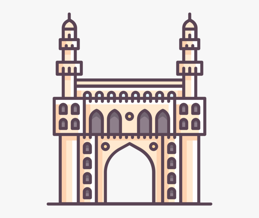 India Clipart Architecture - Draw Charminar Step By Step, HD Png Download, Free Download