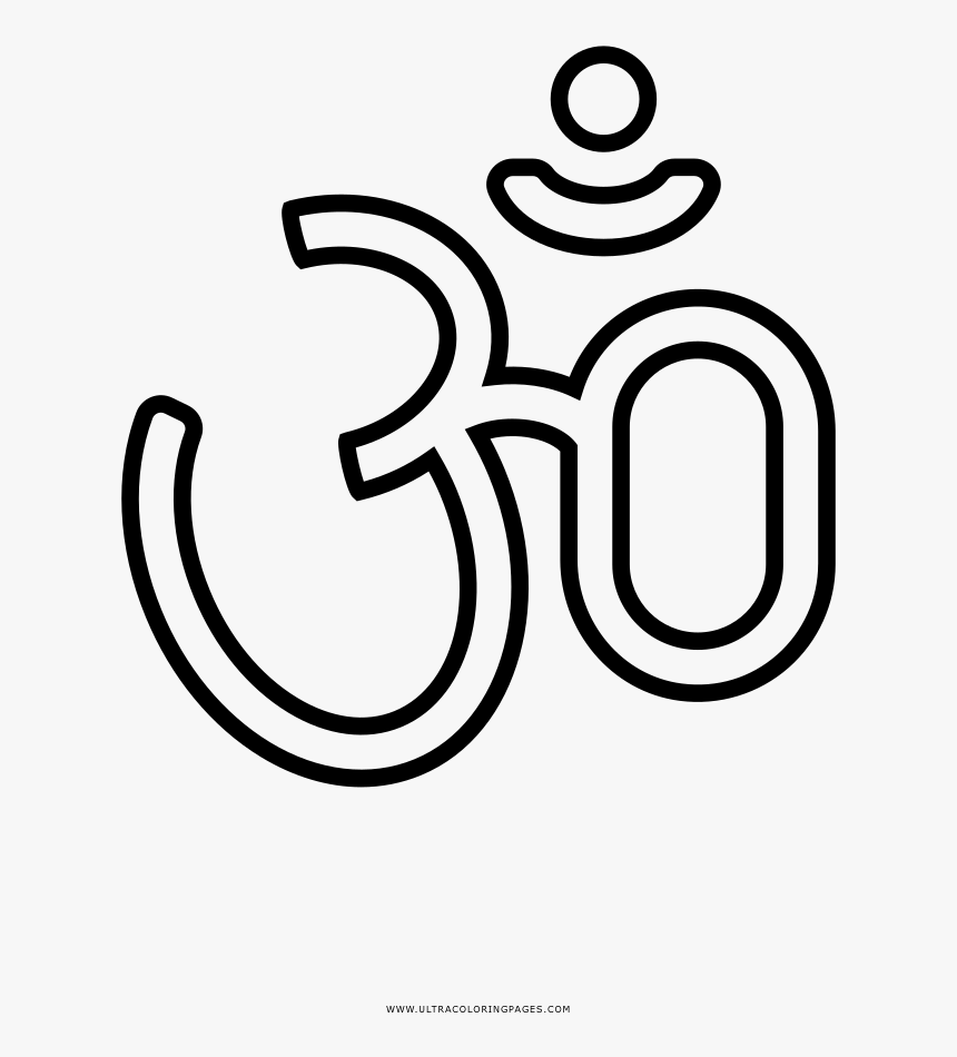 Hindu Symbol Coloring Page - Line Art, HD Png Download, Free Download