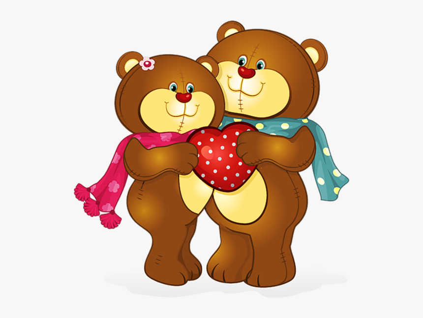 Tubes Nounours Valentines Day Cartoons, Teddy Bear - Couple Bear Clipart, HD Png Download, Free Download