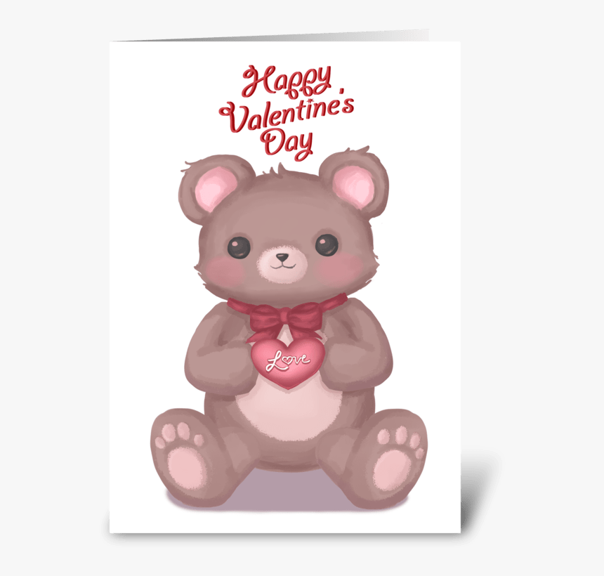 Valentine"s Teddy Bear Greeting Card - Happy Christening, HD Png Download, Free Download