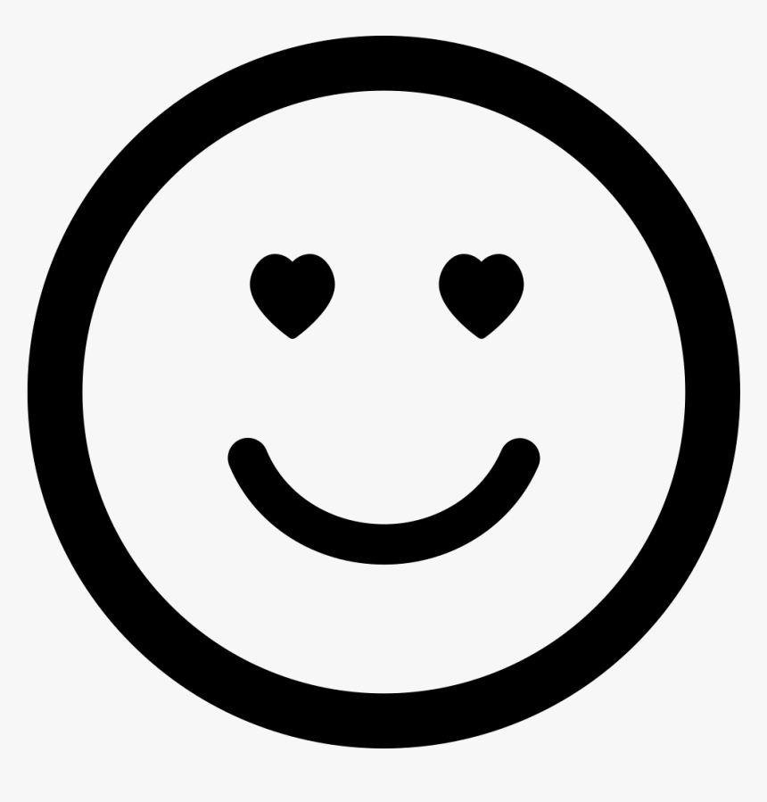 Emoticon In Love Face With Heart Shaped Eyes In Square - Round Button Add, HD Png Download, Free Download