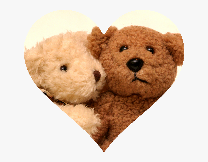 Heart Image Of 2 Stuffed Bears Hugging - 2 Teddy Bears Cuddling, HD Png Download, Free Download