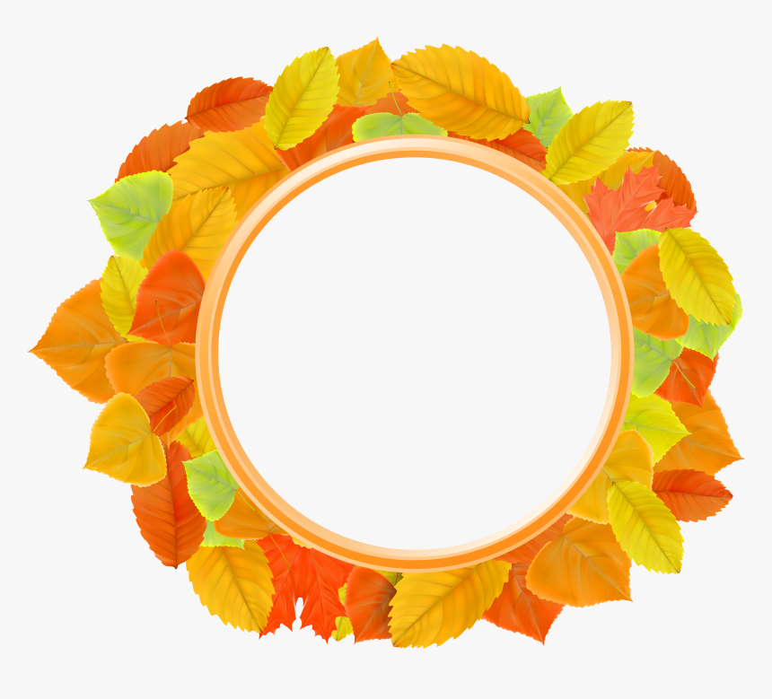 Leaf Frame Vector - Autumn Leaves Circle Png, Transparent Png, Free Download