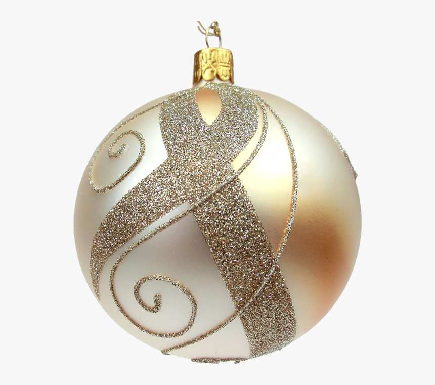 Glass Bauble Gold With Golden Decor, 8 Cm, HD Png Download, Free Download