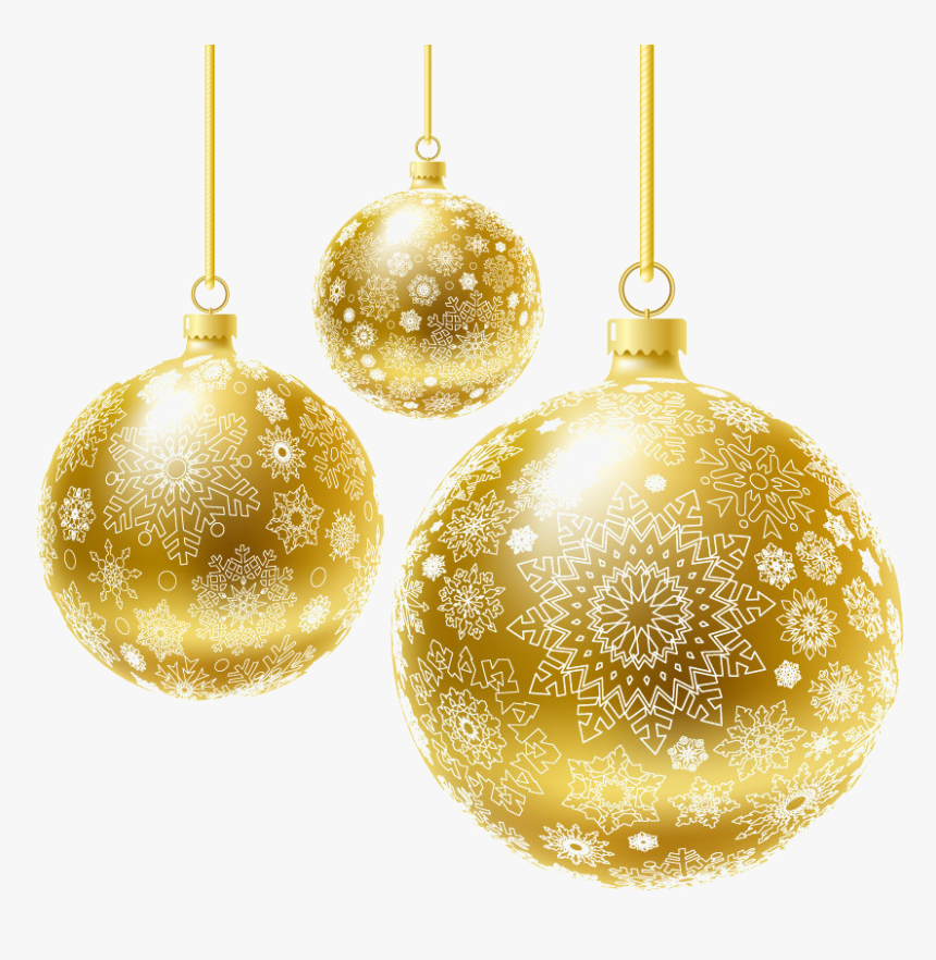 Gold Christmas Ornaments Clipart, HD Png Download, Free Download