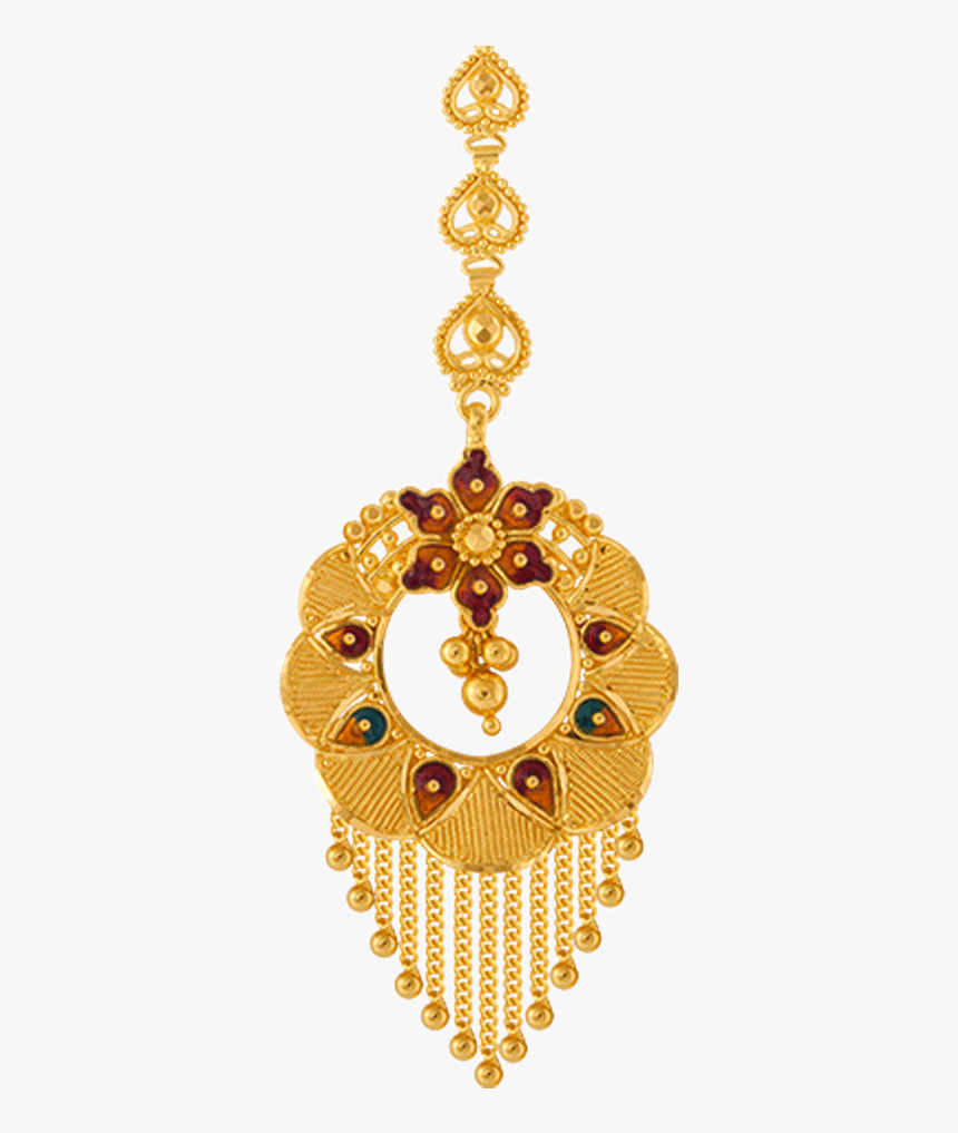 22k Yellow Gold Maang Tika - Latest Maang Tikka Design Gold, HD Png Download, Free Download