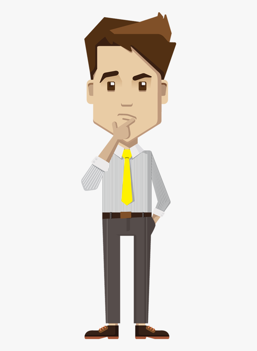 Cartoon Businessman Thinking - Cartoon Person Png, Transparent Png, Free Download