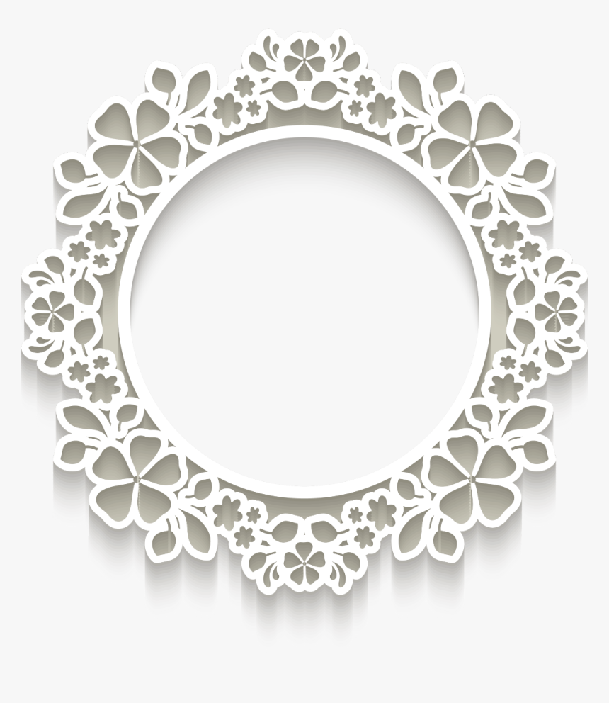 #frame #hd #white #3d #circle #portrait #flowers #decor - Vector Paper Doily Png, Transparent Png, Free Download