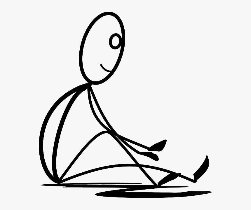 Stick Figure Png Sitting - Stick Figure Sitting Down, Transparent Png, Free Download
