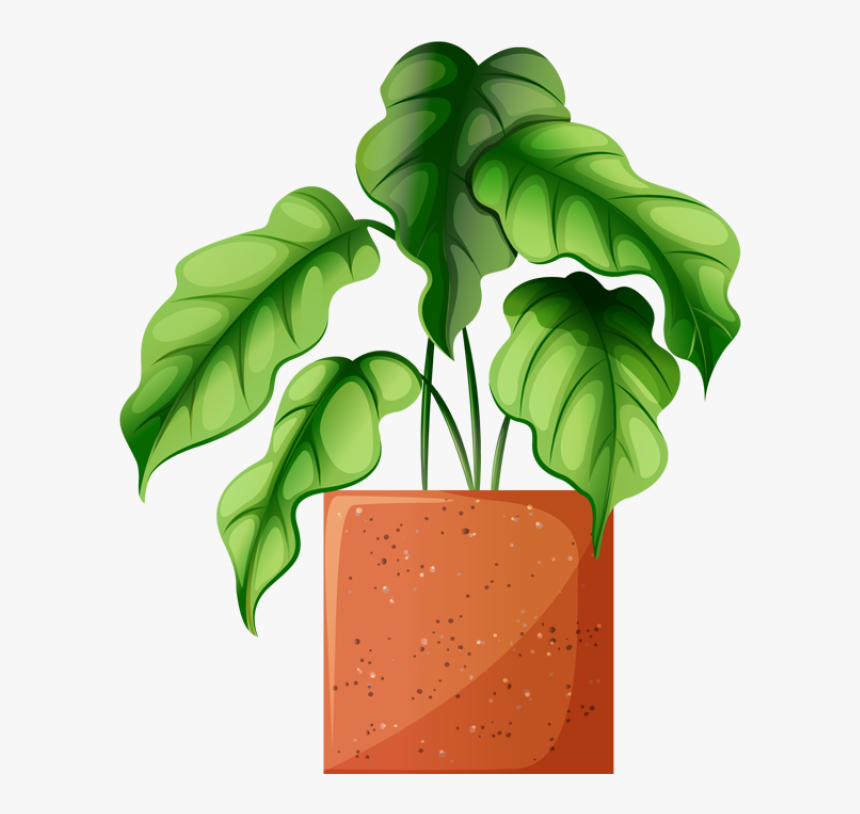 Potted Plants Clipart Flowering Plant - Plants In Pot Drawings, HD Png Download, Free Download