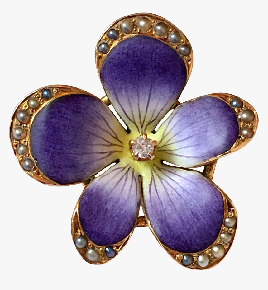 Violet Flower Brooch Vintage, HD Png Download, Free Download