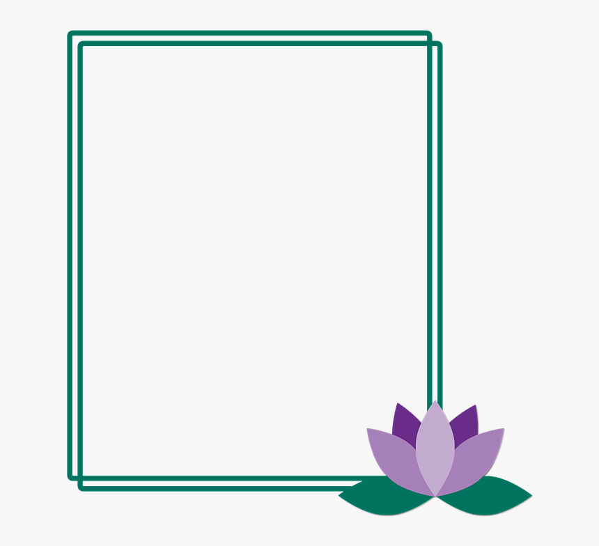 Frame, Lotus, Flower, Picture Frame, Green, Lilac - Lotus Frame Png Hd, Transparent Png, Free Download