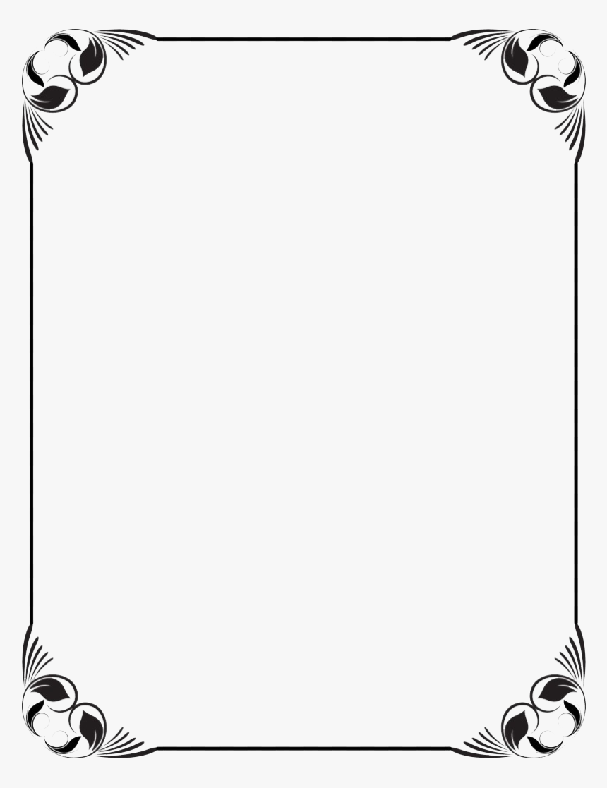 Border Frames Png Image File - Border Design Black And White, Transparent Png, Free Download