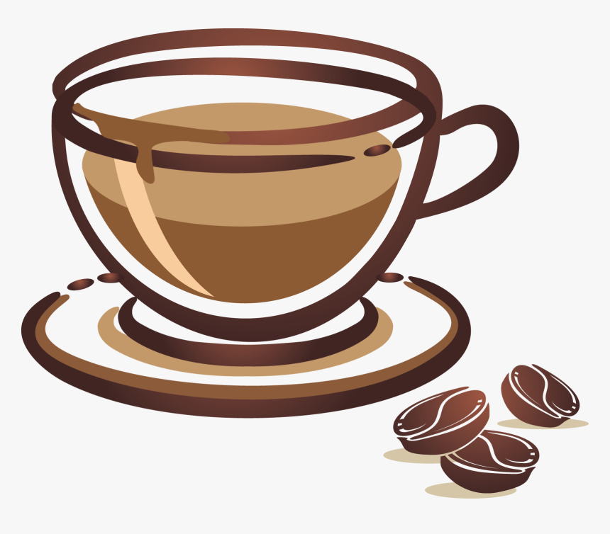 Clip Art Cup Cafe Bean Mug - Clipart Coffee Cup Beans, HD Png Download, Free Download