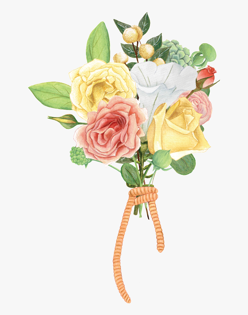 Hand Painted Beautiful Flower Bouquet Hd Png - Flower Hand Bouquet Png, Transparent Png, Free Download