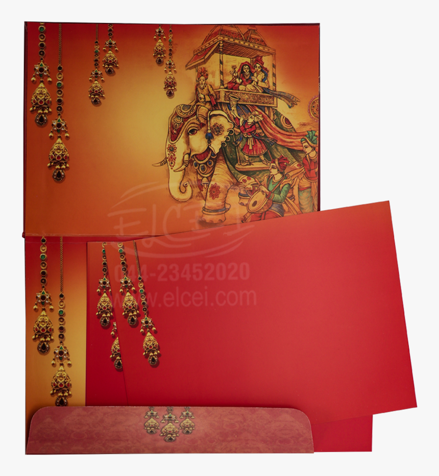 Home Hindu Wedding Cards Padding Card With Elaborate - Motif, HD Png Download, Free Download