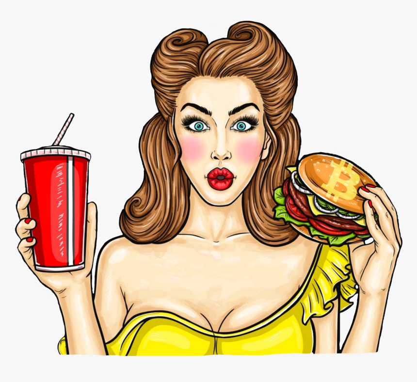 Pop Art Girl With Food, HD Png Download, Free Download