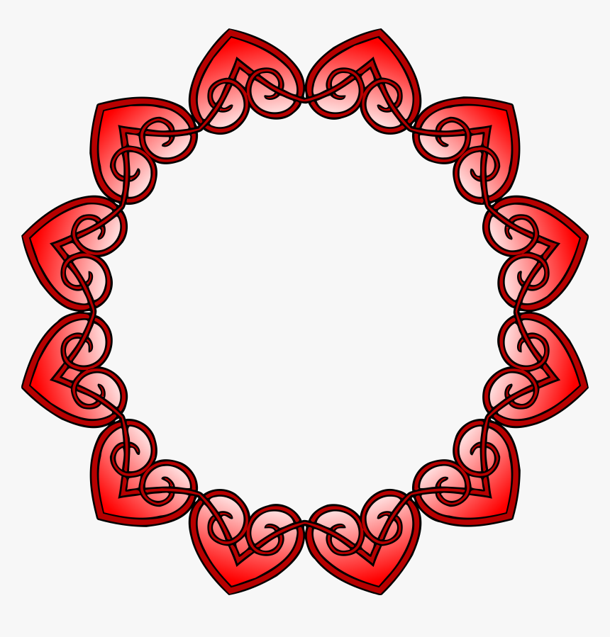 Hearts Frame Clip Arts - Heart Colour Png Frame, Transparent Png, Free Download