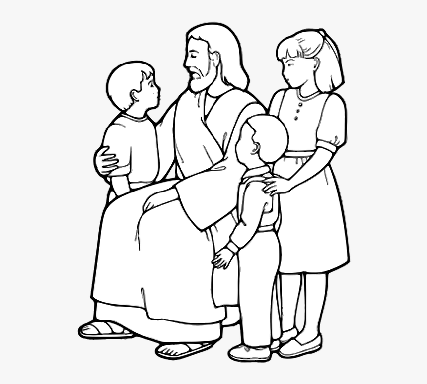 Jesus, Christianity, Children, Boy, Girl, Illustration - Jesus Teaching Drawing, HD Png Download, Free Download