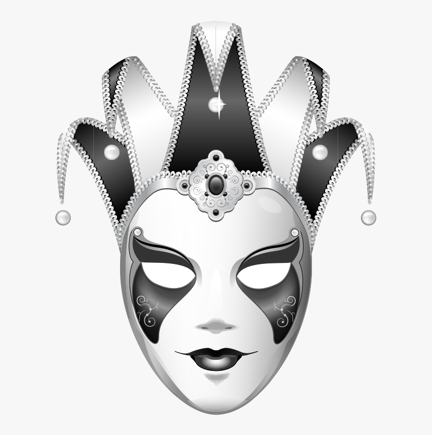 Clip Art Black And White Joker - Jester Mask Png, Transparent Png, Free Download