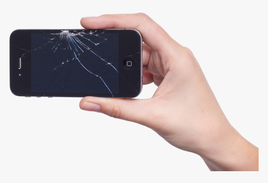Phone In Hand - Broken Display Mobile Phone, HD Png Download, Free Download