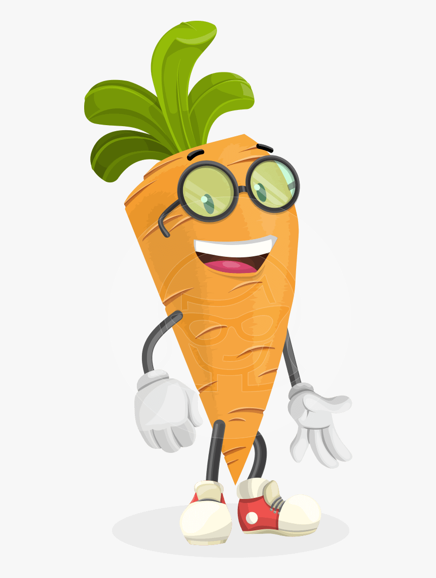 Carrot Vector Simple Cartoon - Carrot Cartoon Characters, HD Png Download, Free Download