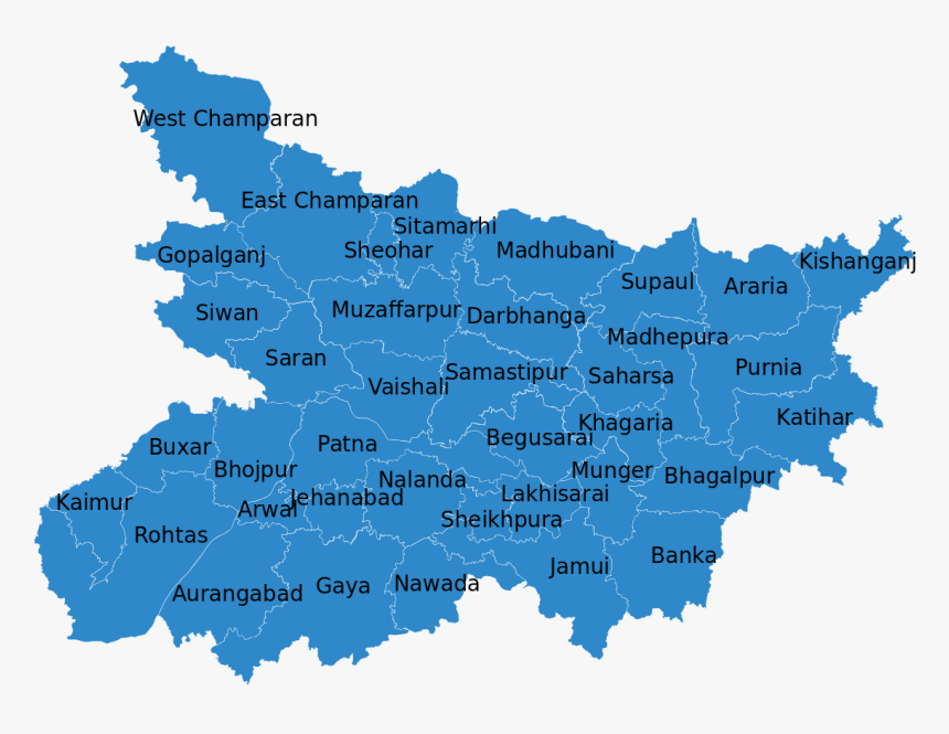 Bihar Districts - Svg - Bihar Map Clipart, HD Png Download, Free Download