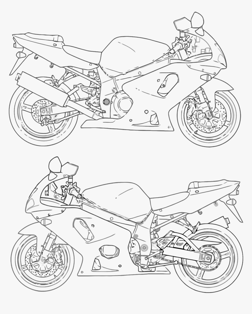 Motorcycle Outline Vector Free, HD Png Download, Free Download