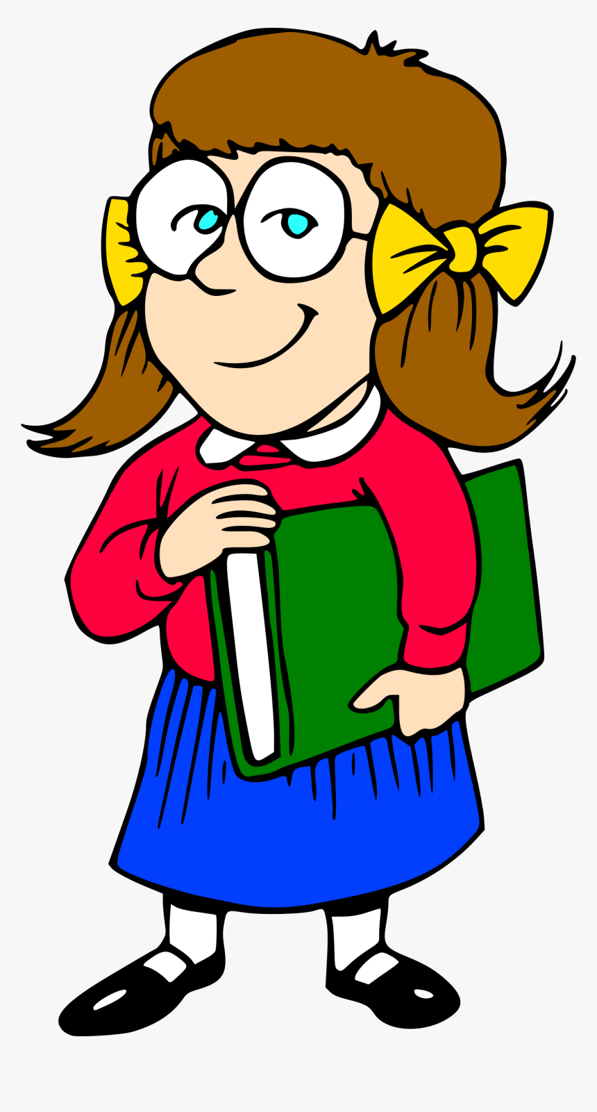 School Student Clip Art - Girl In School Clipart, HD Png Download, Free Download