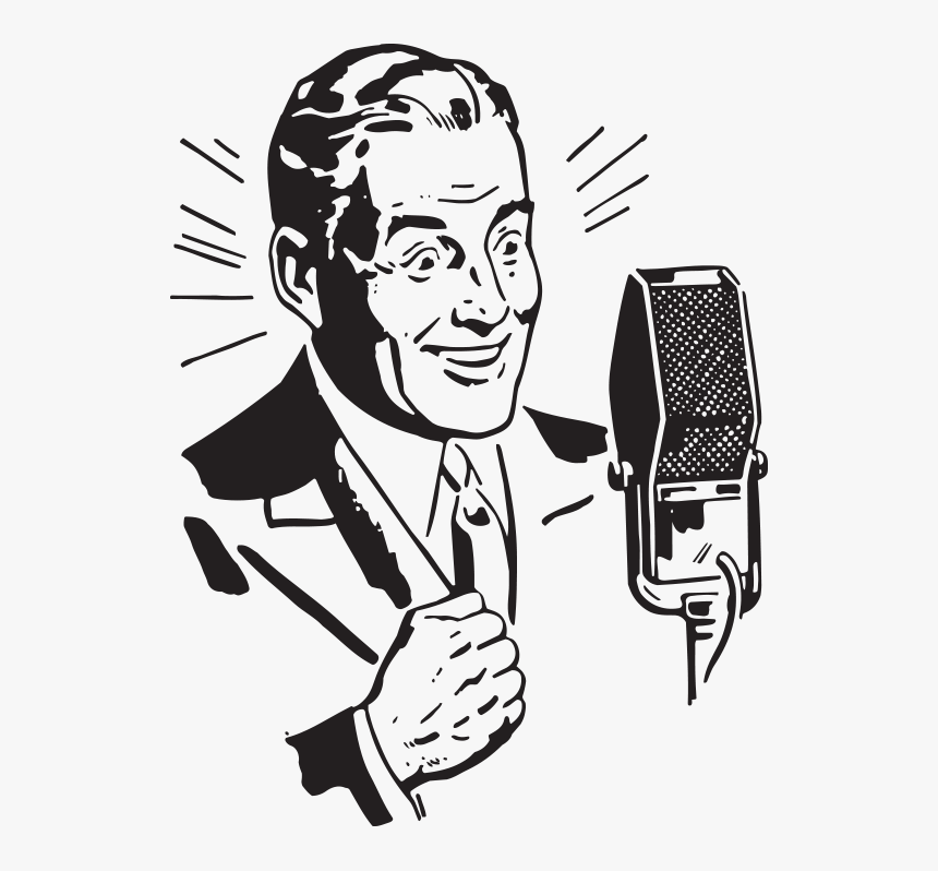 Radio-announcer - Dibujo Locutor De Radio, HD Png Download, Free Download