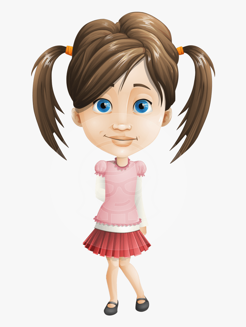 Elementary School Student Girl Cartoon Vector Character - Girl Cartoon  Characters Png, Transparent Png - kindpng